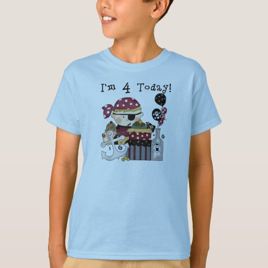 4ème T-shirts et cadeaux de pirate d'anniversaire (Devant)