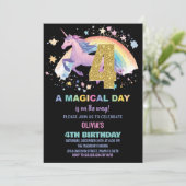 4ème Unicorn Invitations d'anniversaire (Debout devant)