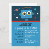 4èmes invitations de coutume d'anniversaire de (Devant / Derrière)