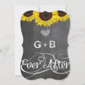 4Ever Love Chalkboard Sunflower Faire-part de mari (Dos)