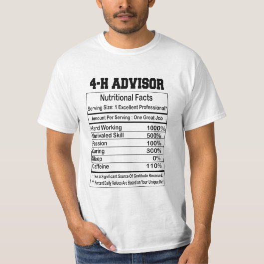 4H Advisor - T-shirt Nutritif Facts (Devant)