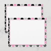 #4Modern rose Grey Cercles Noirs Recette Cartes (Devant / Derrière)