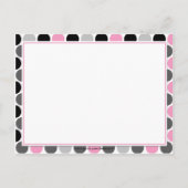 #4Modern rose Grey Cercles Noirs Recette Cartes (Dos)