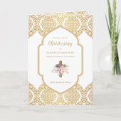 4page CHRISTENING Invitation et programme Gold Orn (Devant)
