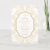 4page Gold Ornate MARIAGE Inviter Programme modern (Devant)