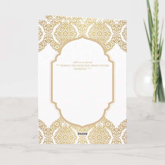 4page Gold Ornate MARIAGE Inviter Programme modern (Dos)