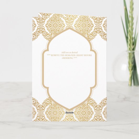 4page Gold Ornate MARIAGE Inviter Programme modern (Dos)