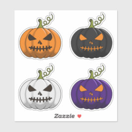 4PC Halloween Spooky Pompoen Stickers - Meerkleuri