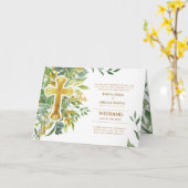 4pg Bloemstuk Kruis Groene Huwelijksuitnodiging Pr Kaart (Gele Bloem)