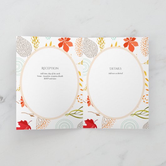 4pg Espagnol BODA Invitation Feuilles d'automne Mo (Intérieur)