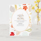 4pg Espagnol BODA Invitation Feuilles d'automne Mo (Fleur jaune)