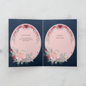 4pg Espagnol BODA Invitation Marine Bleu rose Bour (Intérieur)