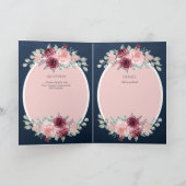 4pg Espagnol BODA Invitation Marine Bleu rose Bour (Intérieur)