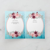 4pg Espagnol BODA Invitation Turquoise Aqua Bleu B (Intérieur)