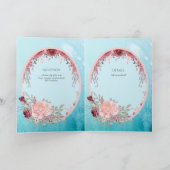 4pg Espagnol BODA Invitation Turquoise Aqua Bleu B (Intérieur)