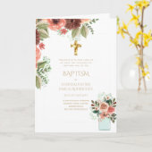 4pg Floral BAPTISM-uitnodigingen - Programma (Gele Bloem)