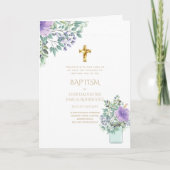 4pg Floral BAPTISM-uitnodigingen - Programma (Voorkant)