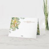 4pg Floral Cross Green Wedenery Wedding Invitation (Dos)