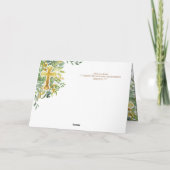 4pg Floral Cross Green Wedenery Wedding Invitation (Dos)