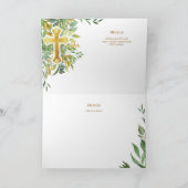 4pg Floral Cross Green Wedenery Wedding Invitation (Intérieur)