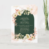 4pg Hispanic Bloemen Huwelijksprogramma Tweetalig Kaart (Voorkant)