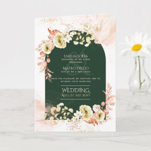 4pg Hispanic Bloemen Huwelijksprogramma Tweetalig  Kaart