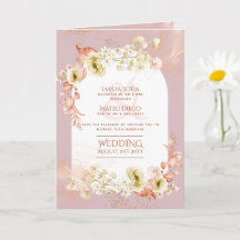 4pg Hispanic Floral Wedding Programme Bilingual Ch
