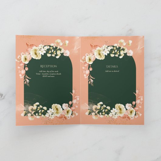 4pg Hispanic Floral Wedding Programme Bilingue Chi (Intérieur)