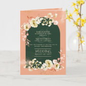 4pg Hispanic Floral Wedding Programme Bilingue Chi (Fleur jaune)