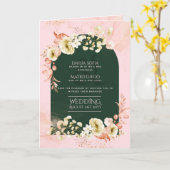 4pg Hispanic Floral Wedding Programme Bilingue Chi (Fleur jaune)