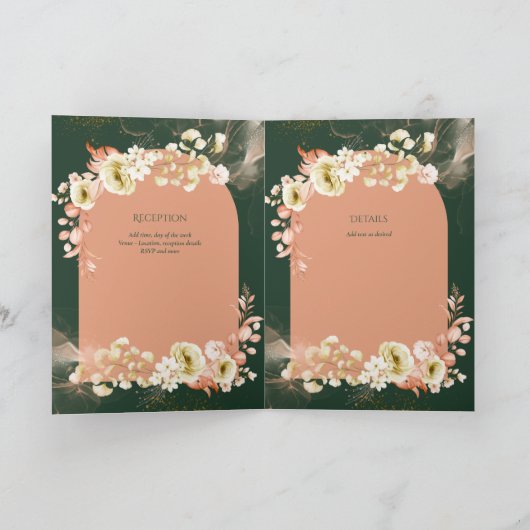 4pg Hispanic Floral Wedding Programme Bilingue Chi (Intérieur)