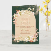 4pg Hispanic Floral Wedding Programme Bilingue Chi (Fleur jaune)