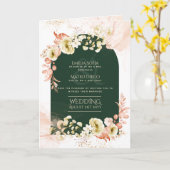 4pg Hispanic Floral Wedding Programme Bilingue Chi (Fleur jaune)