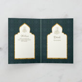 4Pg Invitation NIKAH WALIMA Orné d'Or Islamique (Intérieur)