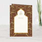 4Pg NIKAH WALIMA Invitation Gold Ornate islamique (Dos)