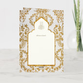 4Pg NIKAH WALIMA Invitation Gold Ornate islamique (Dos)