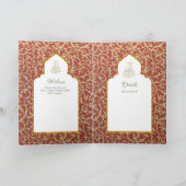 4Pg NIKAH WALIMA Invitation Red Gold Ornate (Intérieur)