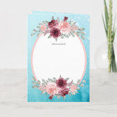 4pg Spaans BODA nodigt Blauwgroen Aqua Blue Burgun Kaart (Achterkant)