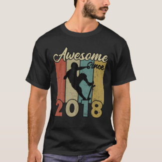4Th Birthday Awesome Since 2018 Skateboard 4 Years T-shirt