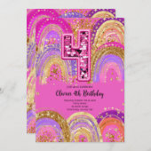 4th Birthday Girls Invitation (Devant / Derrière)