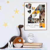 4th Birthday Photo Collage Poster Keepsake