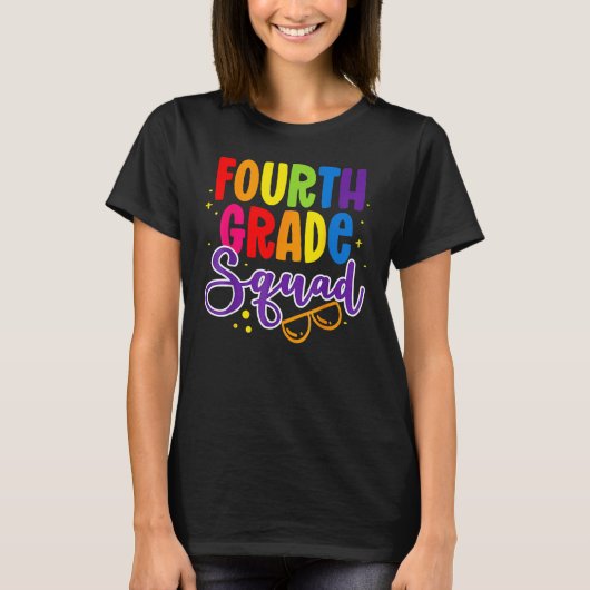 4th Fourth Grade Squad Happy Back To School Teache T-shirt (Voorkant)