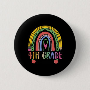 4th Grade Rainbow Teacher Team Fourth Grade Squad Ronde Button 5,7 Cm