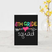 4th Grade Squad Fourth Teacher Student Team Back T Kaart (Gele Bloem)