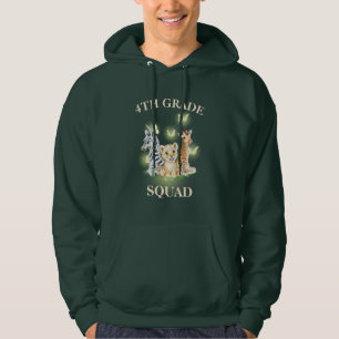 4th Grade Squad Neon Wild Zoo Terug naar school Hoodie