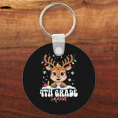 4th Grade Squad Reindeer Christmas Lights Cute Win Sleutelhanger (Voorkant)