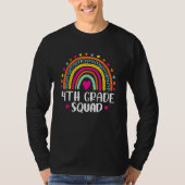 4th Grade Squad Teacher Student Rainbow 100th Day  T-shirt (Voorkant)