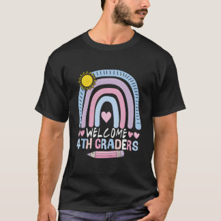 4Th Grade Teacher For Back To School With Rainbow T-shirt