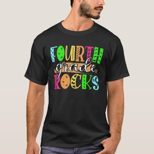4th Grade teacher team Fourth grade rocks T-shirt (Voorkant)