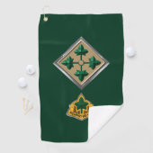 4th Infantry Division Custom Patch Insignia Golfhanddoek (Insitu)
